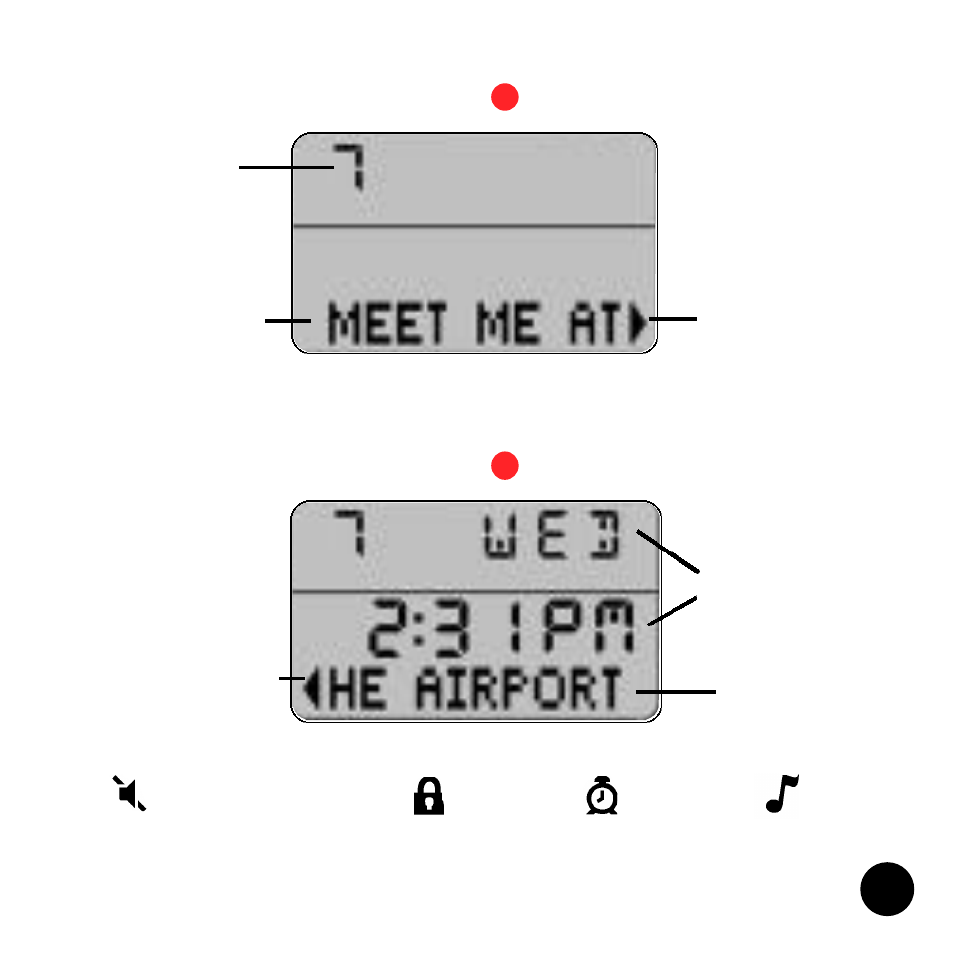 When you read a page, your watch looks like this | Timex Beepwear User Manual | Page 9 / 27