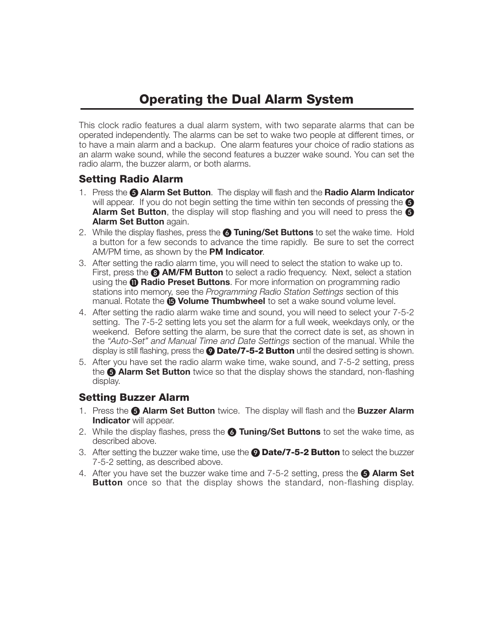 Operating the dual alarm system | Timex T301 User Manual | Page 8 / 12