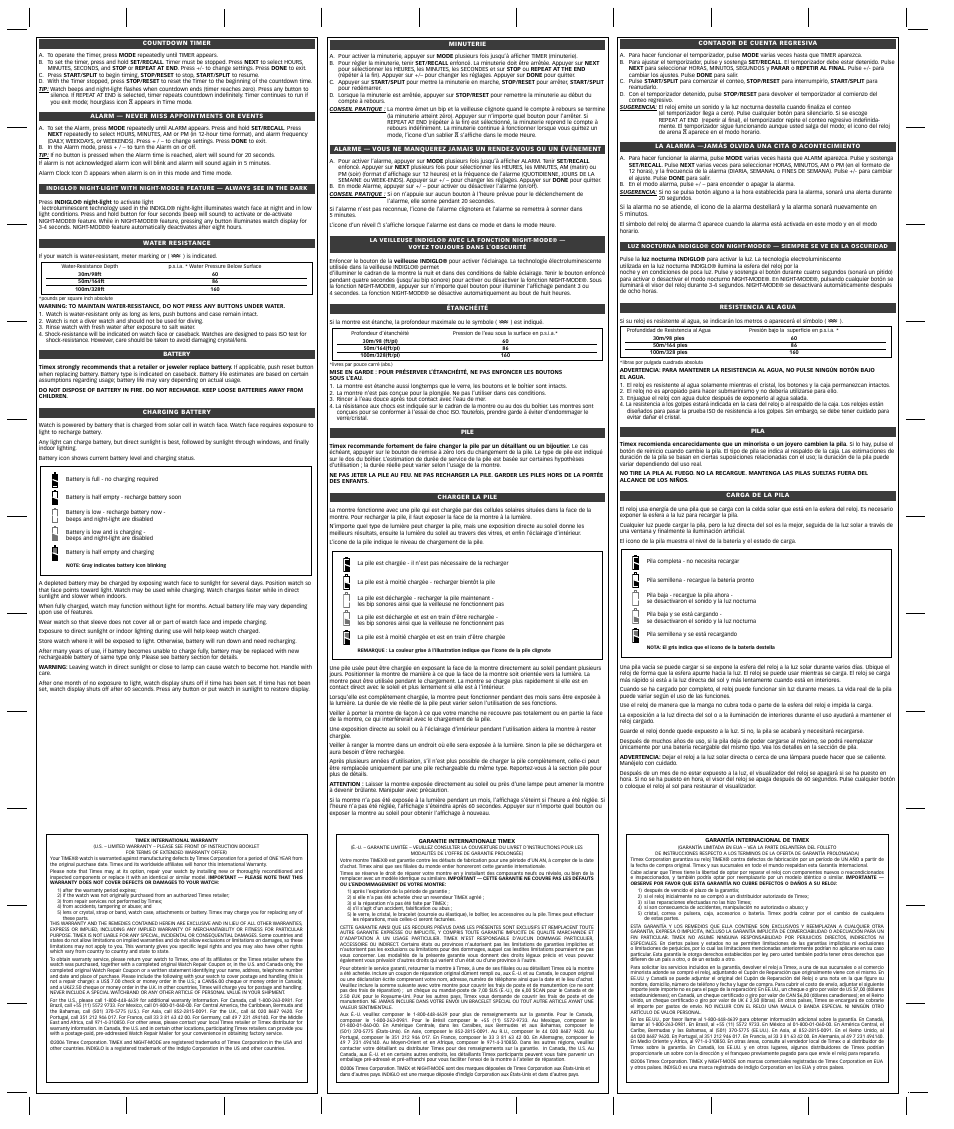 Timex 113-095000 NA User Manual | Page 2 / 2