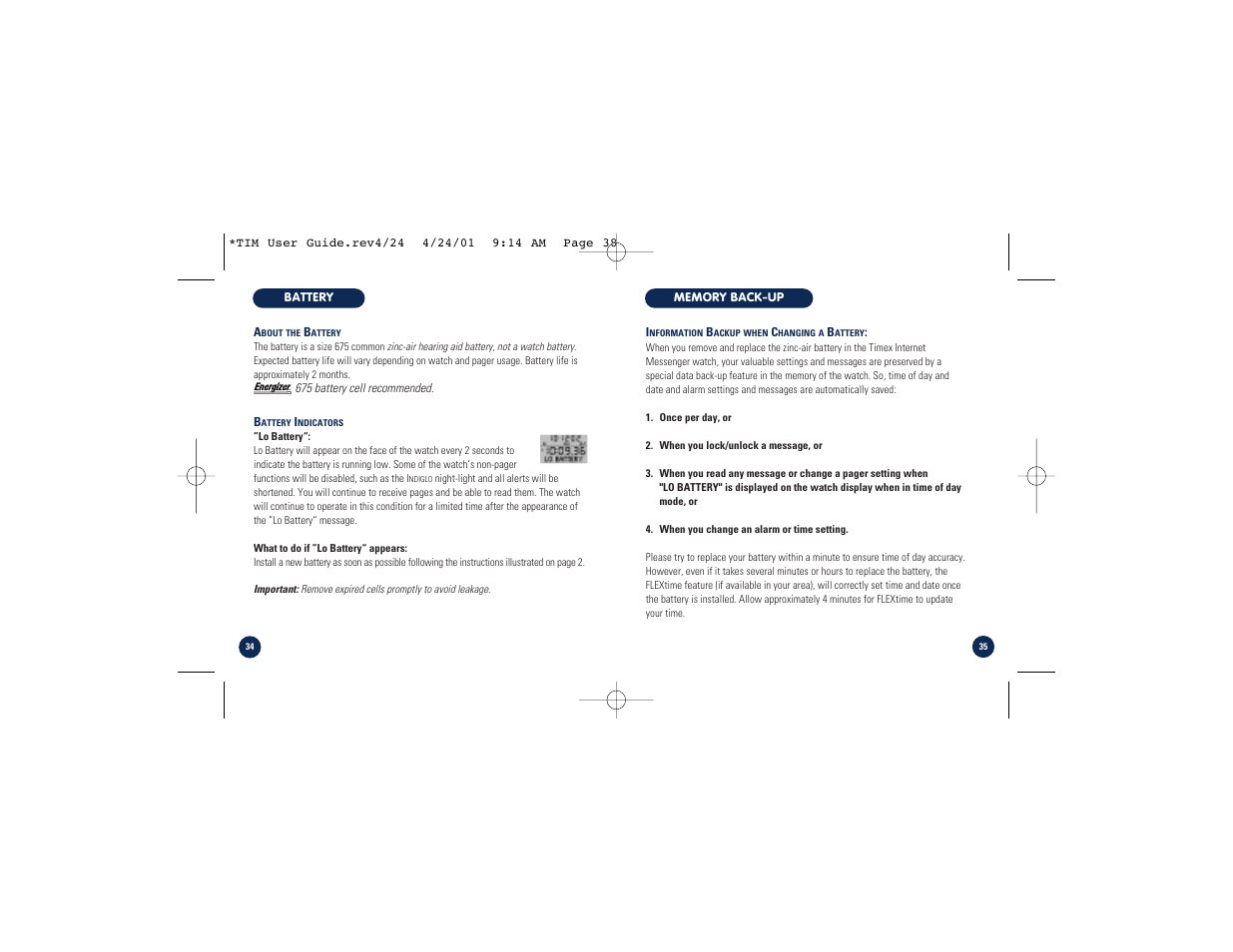 Timex M828 User Manual | Page 19 / 25