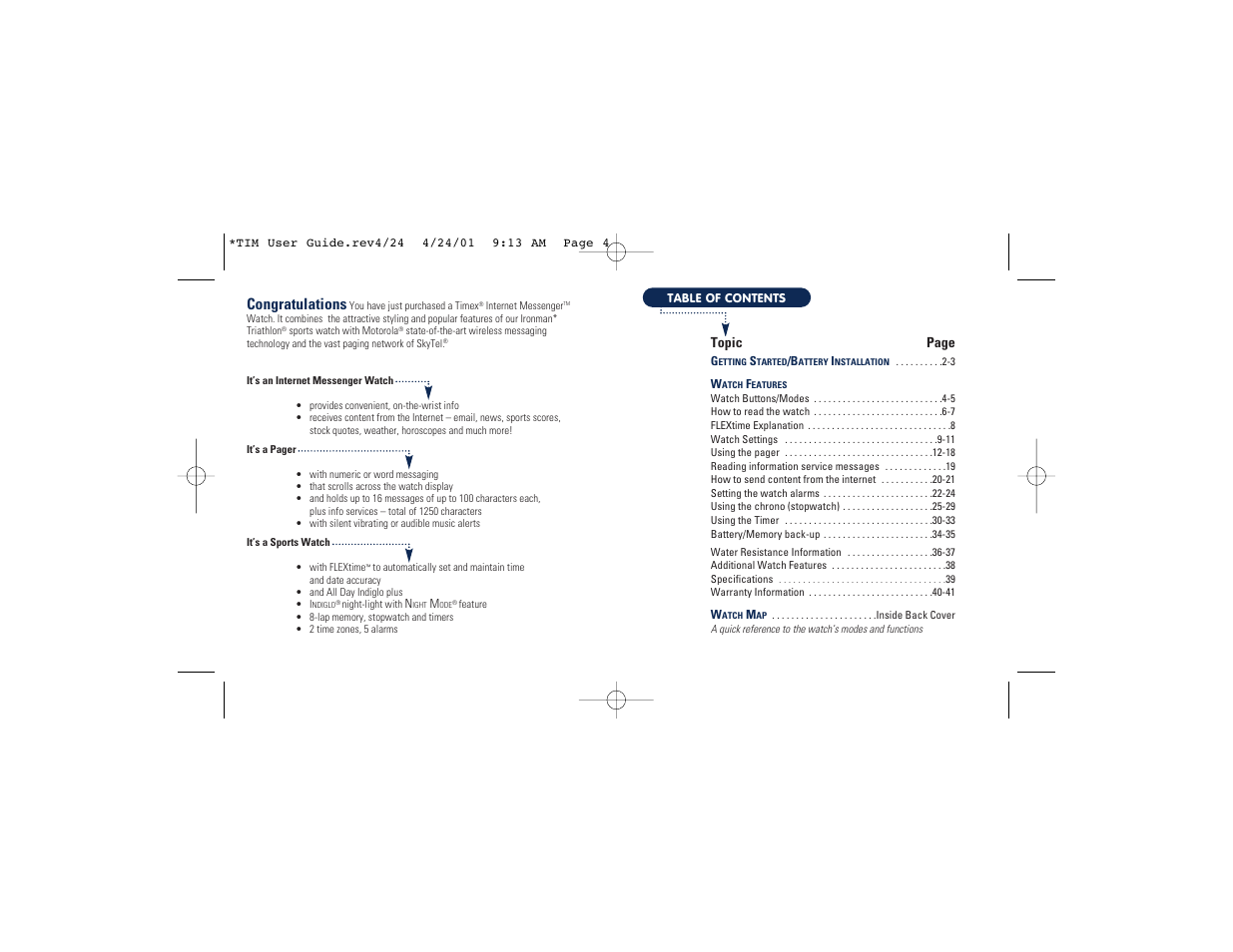 Timex M828 User Manual | Page 2 / 25