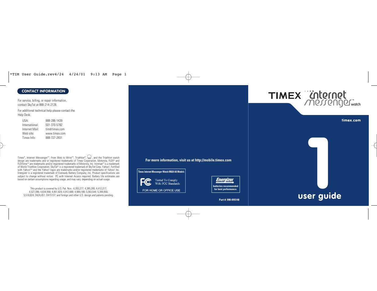 Timex M828 User Manual | Page 24 / 25