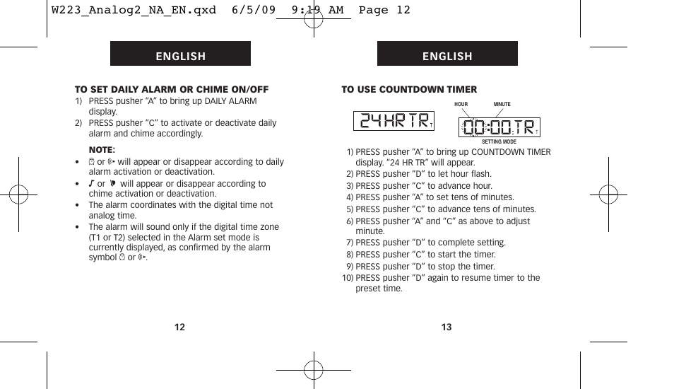 Timex 222-0950012 User Manual | Page 10 / 28