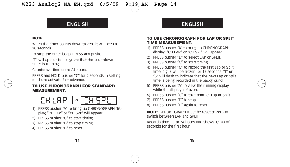 Timex 222-0950012 User Manual | Page 11 / 28