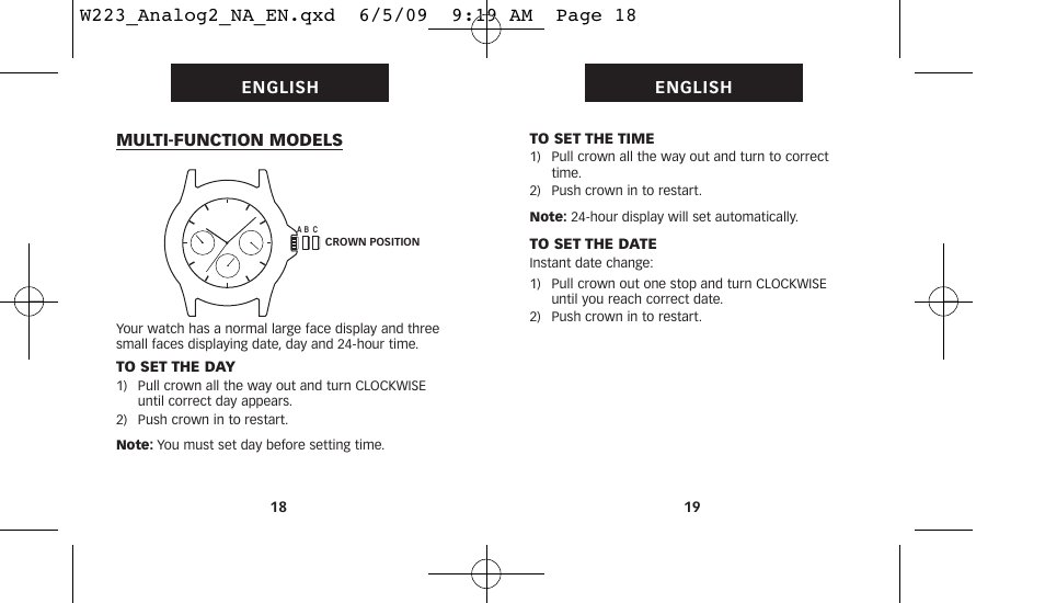 Timex 222-0950012 User Manual | Page 13 / 28