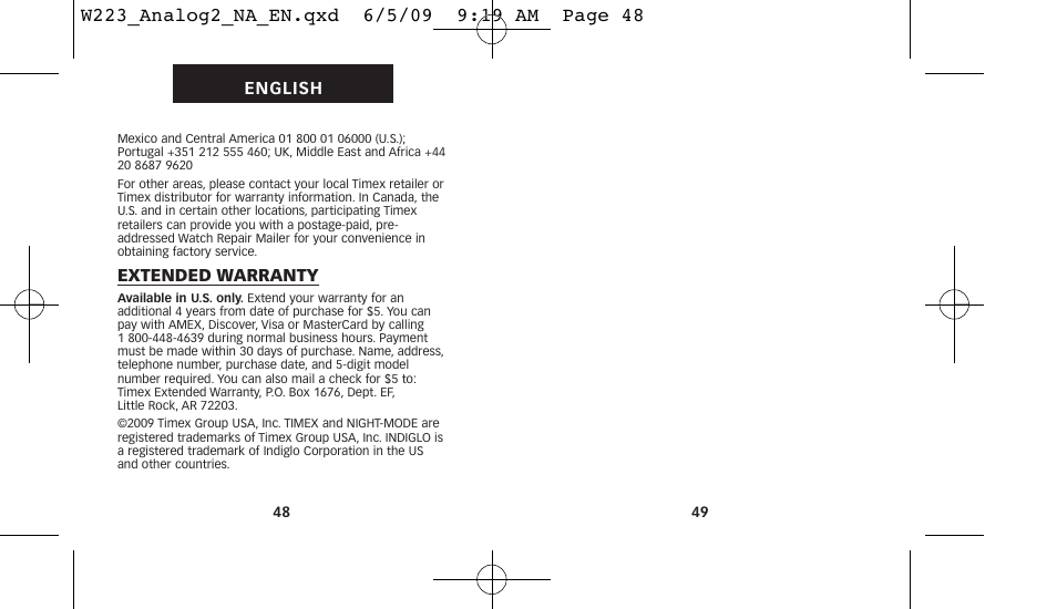 Timex 222-0950012 User Manual | Page 28 / 28