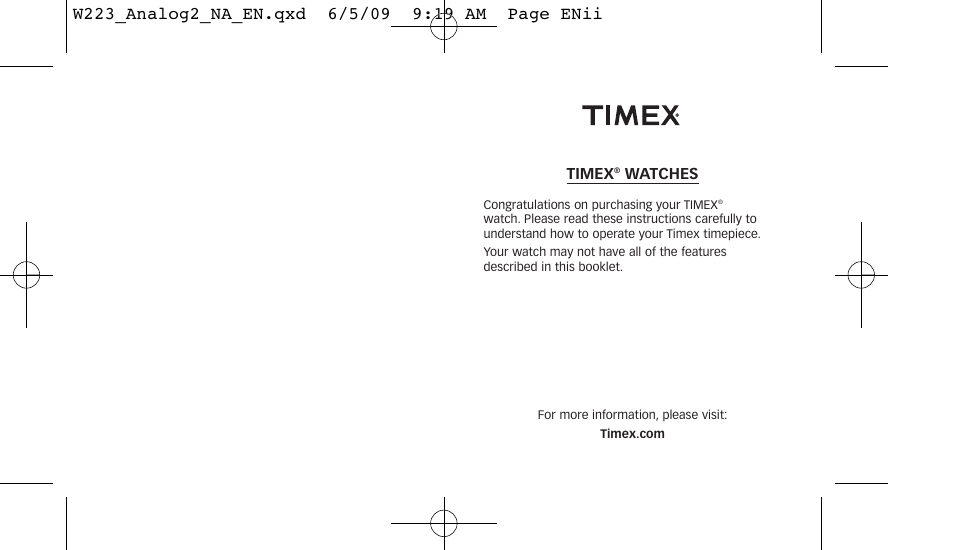 W223_analog2_na_en.qxd | Timex 222-0950012 User Manual | Page 3 / 28