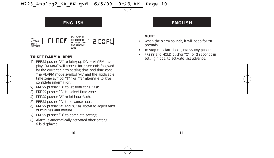 Timex 222-0950012 User Manual | Page 9 / 28