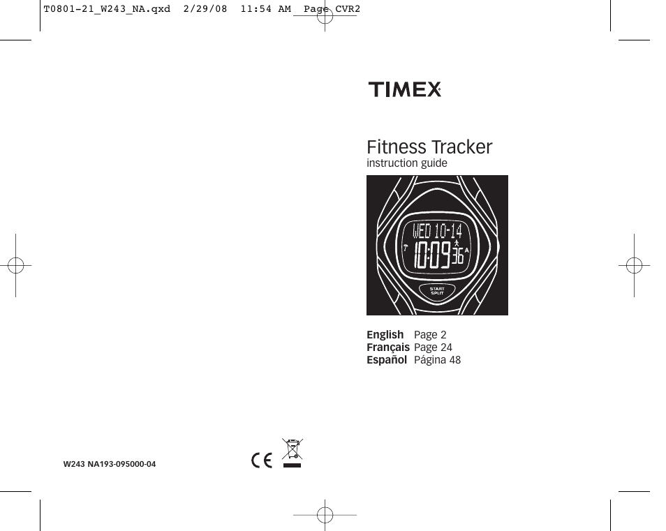 Timex W243 NA User Manual | 12 pages