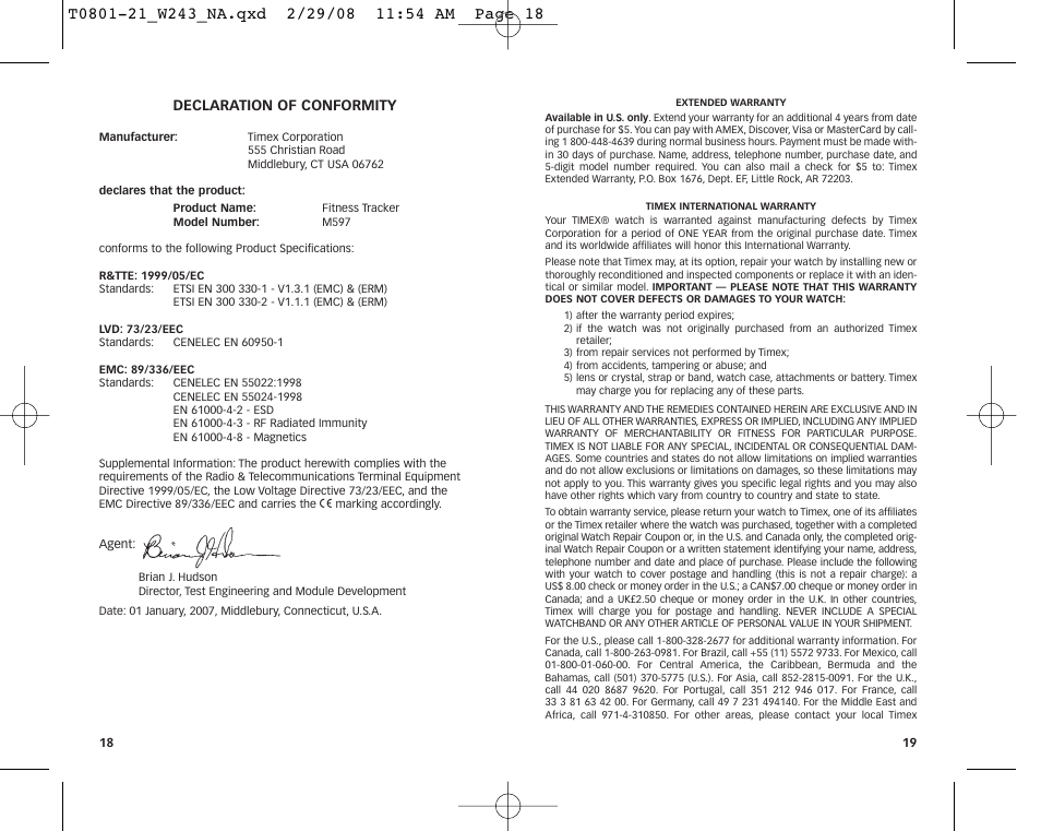 Timex W243 NA User Manual | Page 11 / 12