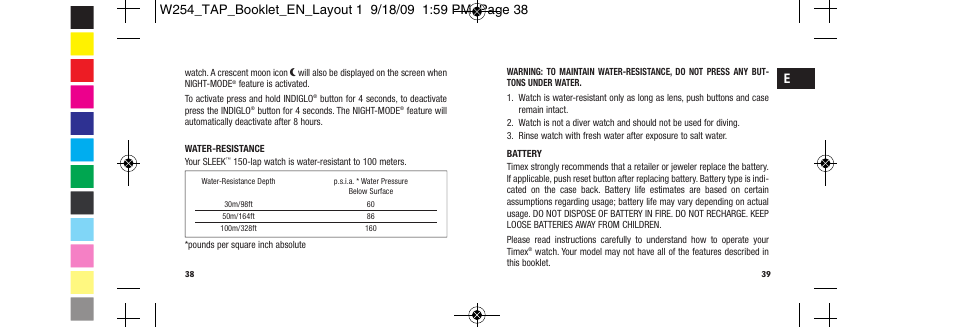 Timex Ironman Sleek 509-095000-02 NA User Manual | Page 22 / 24