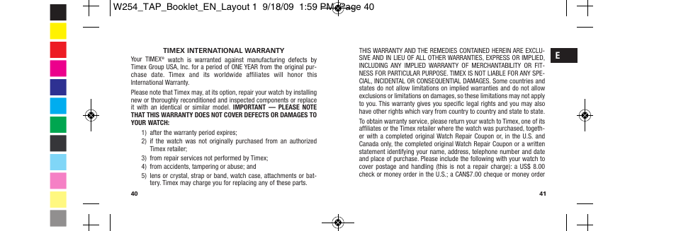 Timex Ironman Sleek 509-095000-02 NA User Manual | Page 23 / 24