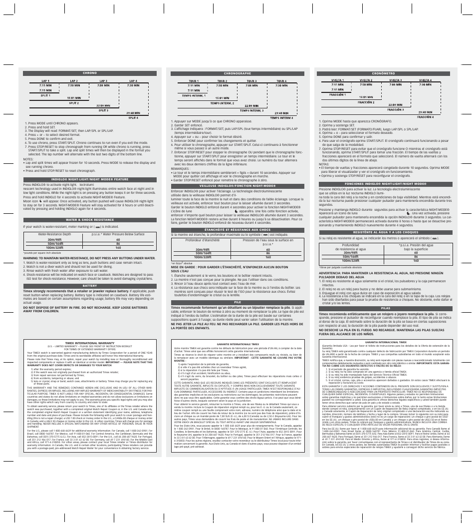 Timex W-90 User Manual | Page 2 / 2