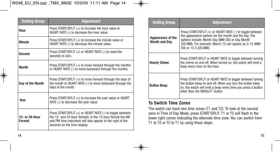 Timex W-248 User Manual | Page 11 / 35