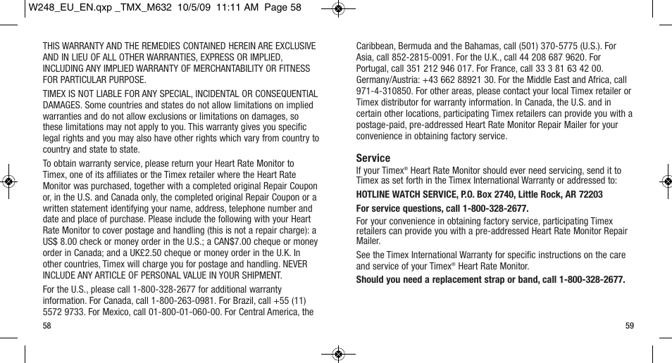 Timex W-248 User Manual | Page 33 / 35