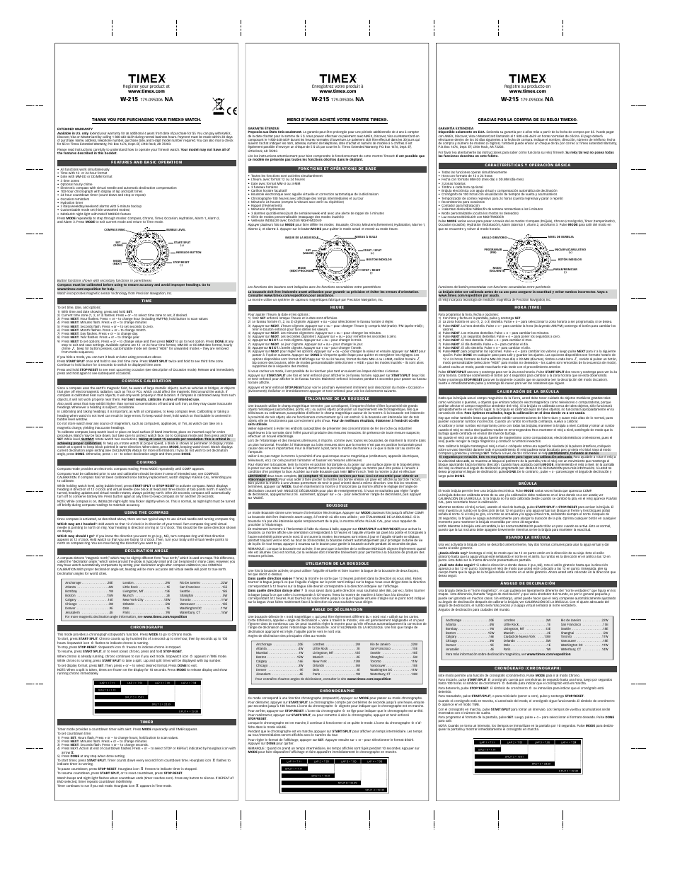 Timex 179-095006 NA User Manual | 2 pages