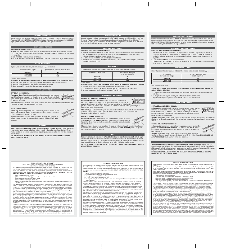 Timex W-99 User Manual | Page 2 / 2