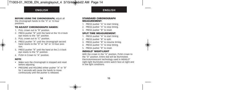 Timex W236 User Manual | Page 11 / 18