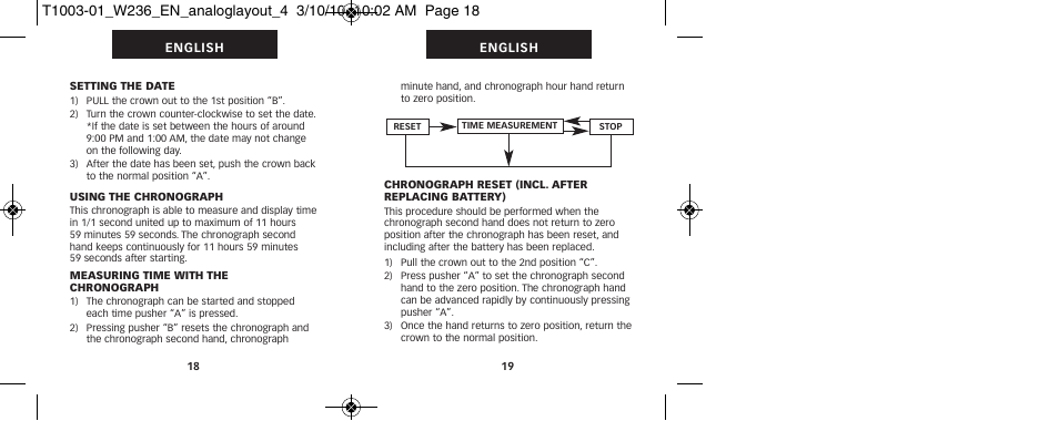 Timex W236 User Manual | Page 13 / 18