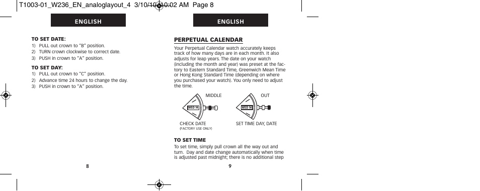 Timex W236 User Manual | Page 8 / 18
