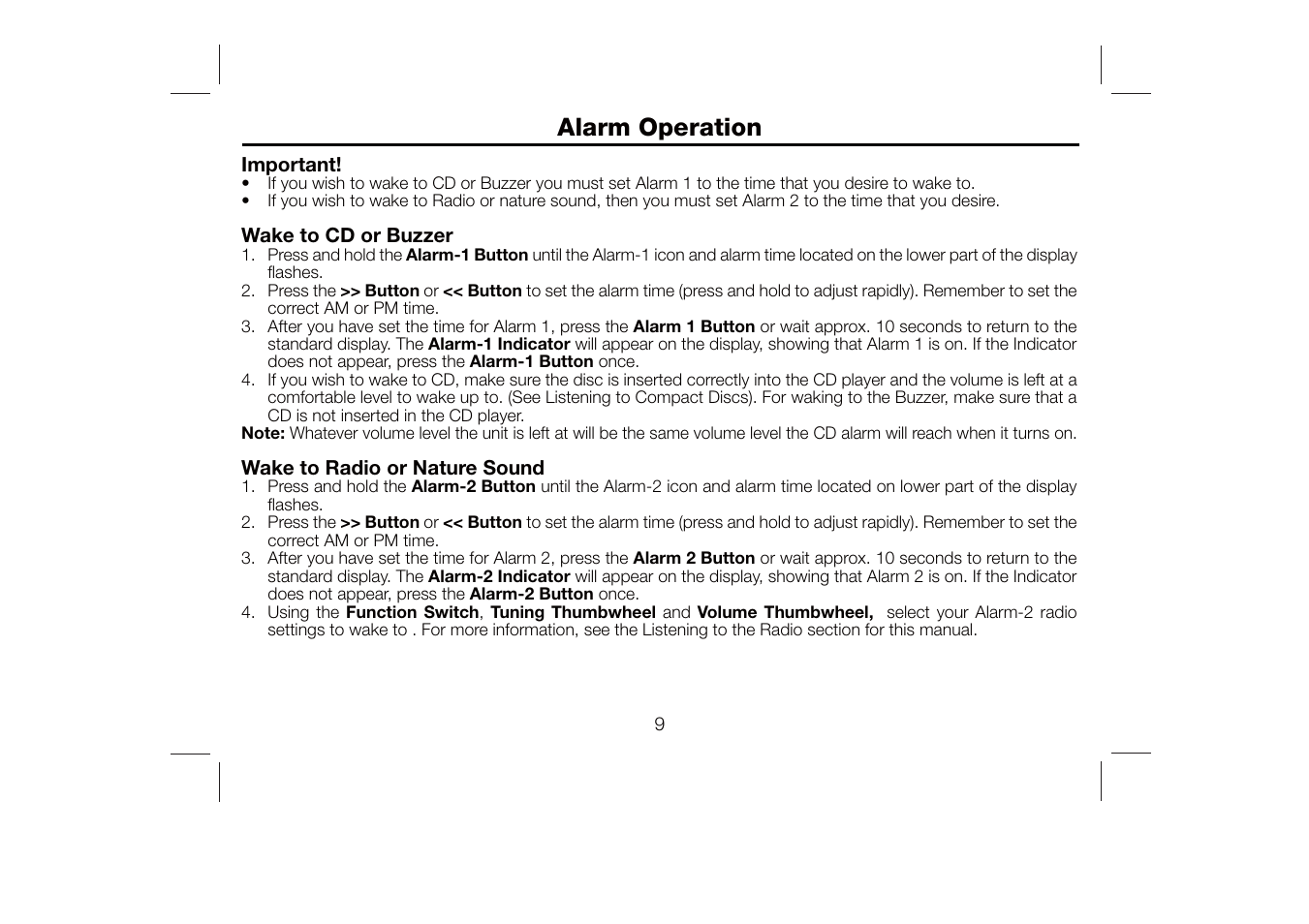 Alarm operation | Timex T612S User Manual | Page 10 / 13
