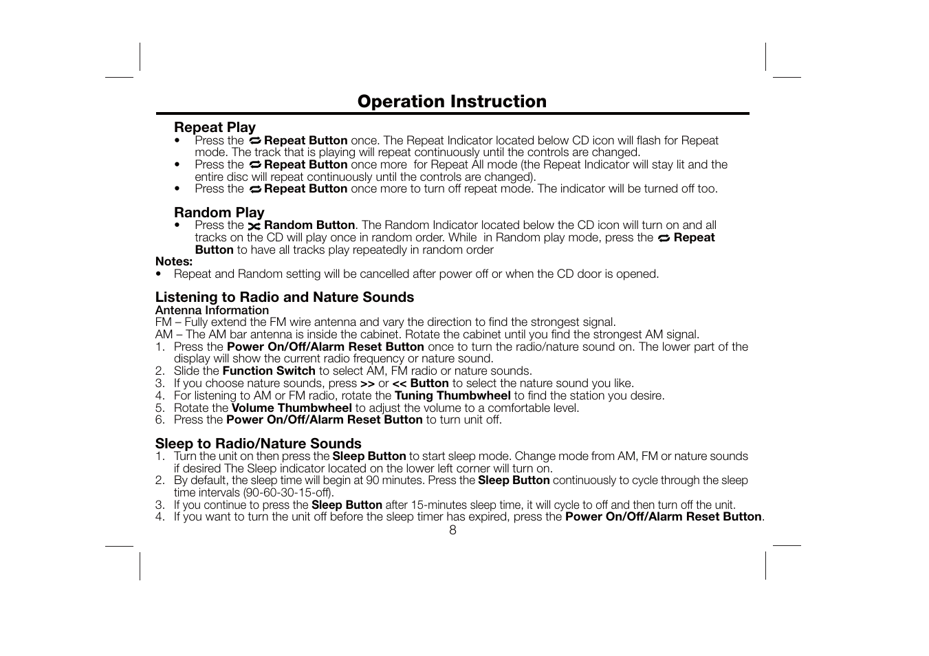 Operation instruction | Timex T612S User Manual | Page 9 / 13