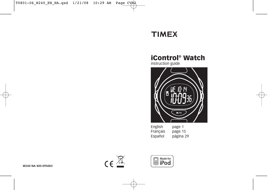 Timex 805-095003 User Manual | 8 pages
