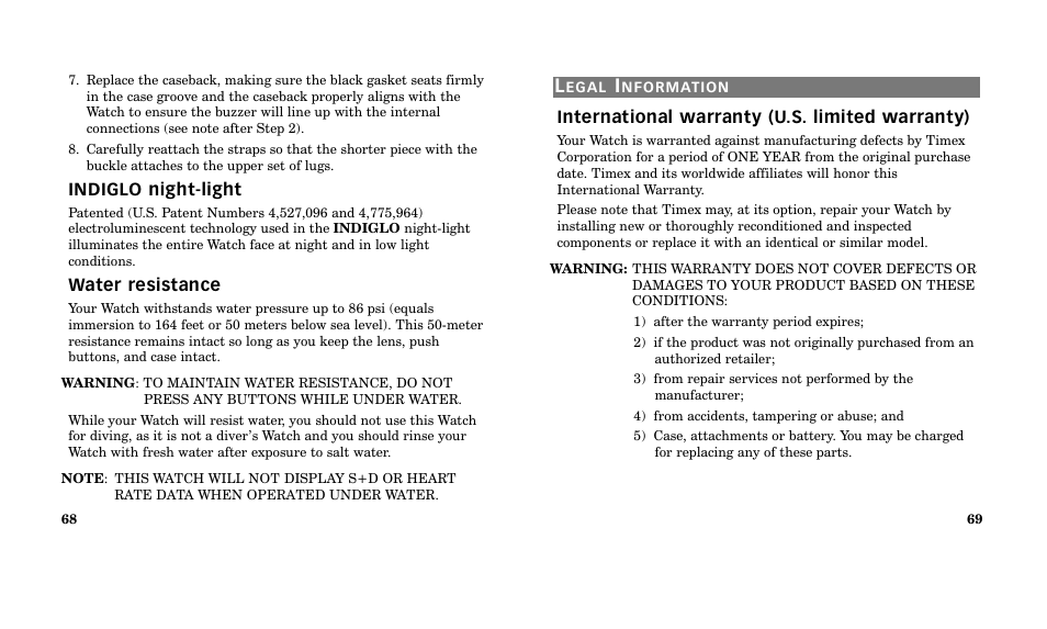 Timex M185 User Manual | Page 36 / 207