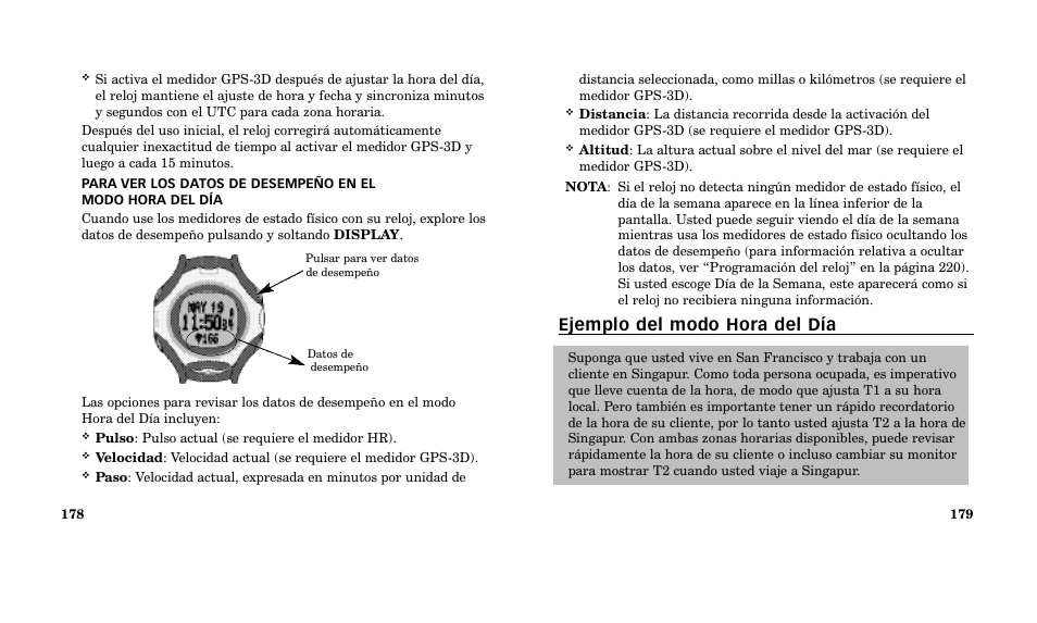 Ejemplo del modo hora del día | Timex M185 User Manual | Page 91 / 207