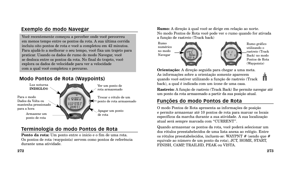 Funções do modo pontos de rota | Timex Performance Watch User Manual | Page 138 / 159