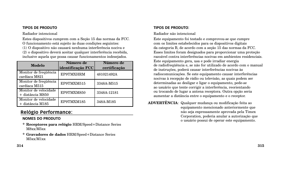 Relógio performance | Timex Performance Watch User Manual | Page 159 / 159