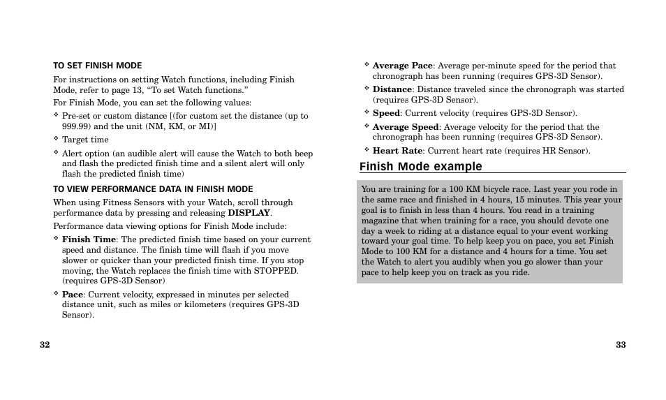 Finish mode example | Timex Performance Watch User Manual | Page 18 / 159