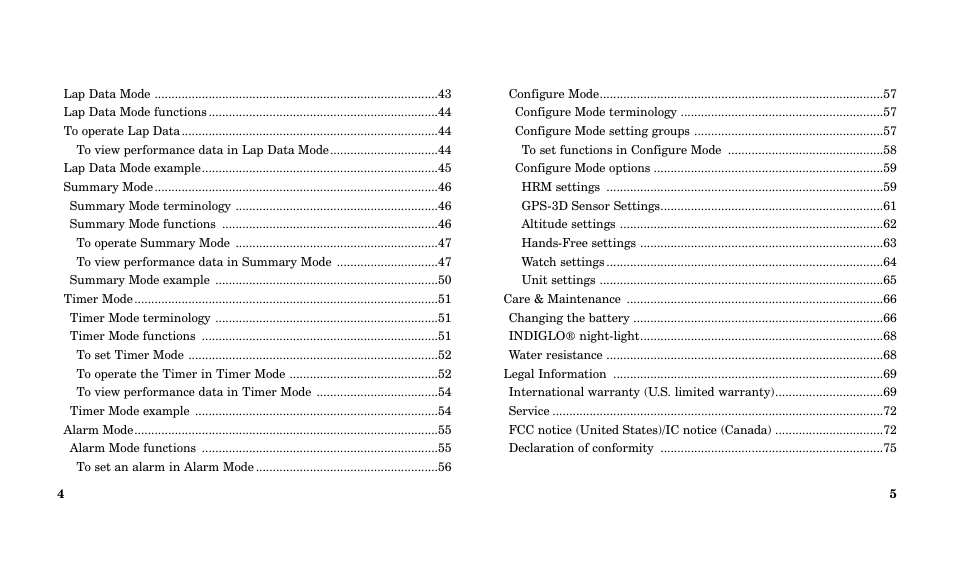 Timex Performance Watch User Manual | Page 4 / 159