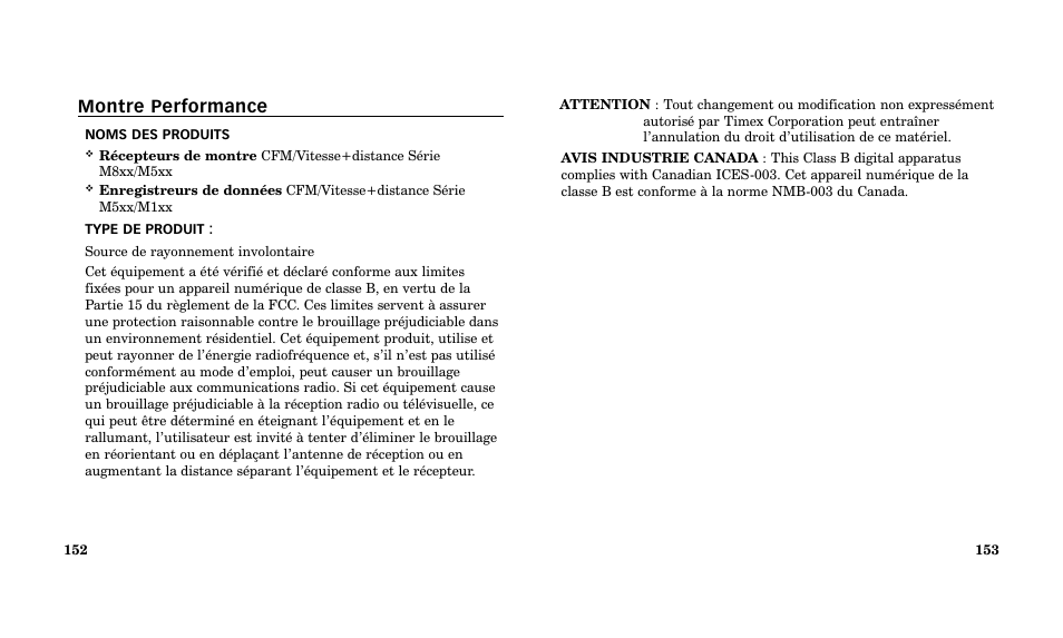 Montre performance | Timex Performance Watch User Manual | Page 78 / 159