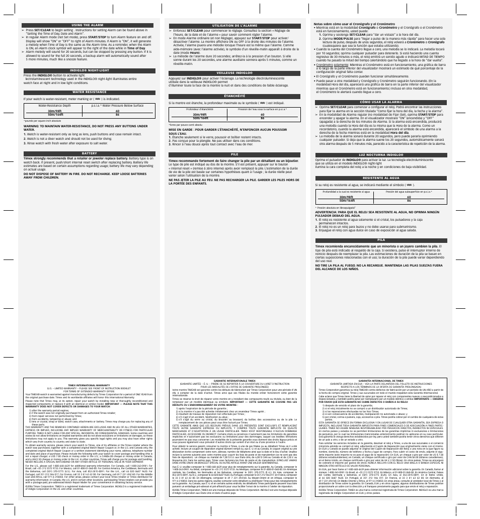 Timex 689-095000 NA User Manual | Page 2 / 2