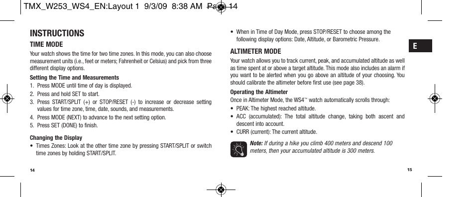 Instructions | Timex Expedition WS4 User Manual | Page 10 / 25