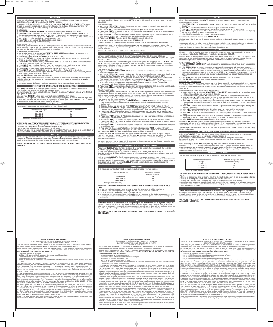 Timex 170-095004 NA User Manual | Page 2 / 2