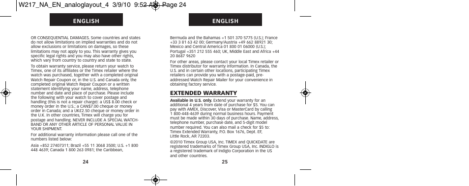 Timex 111-095009 User Manual | Page 16 / 16