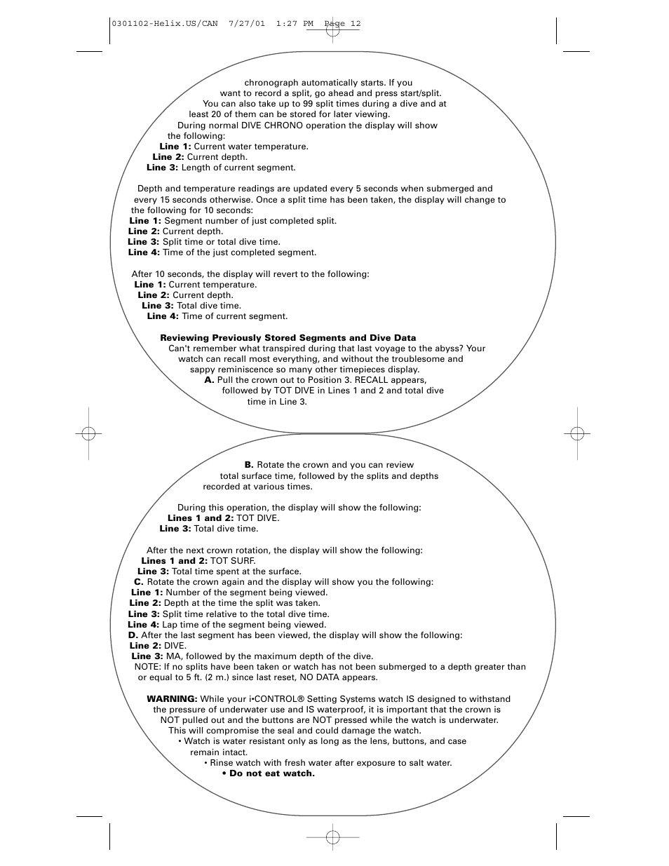 Timex Helix User Manual | Page 12 / 46