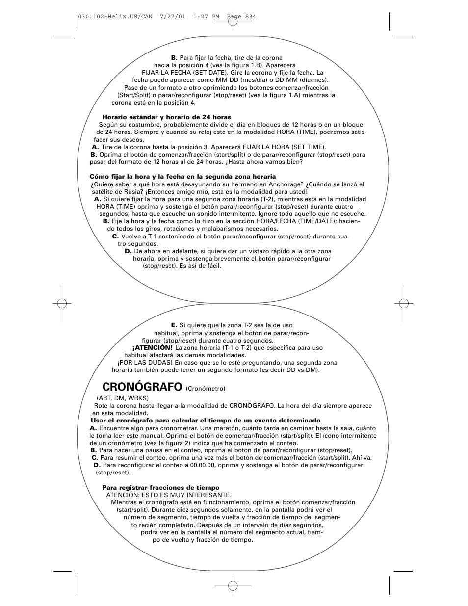 Cronógrafo | Timex Helix User Manual | Page 34 / 46