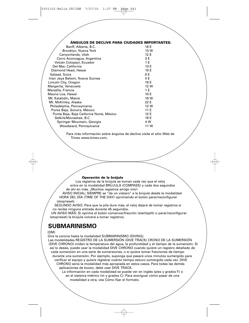 Submarinismo | Timex Helix User Manual | Page 41 / 46