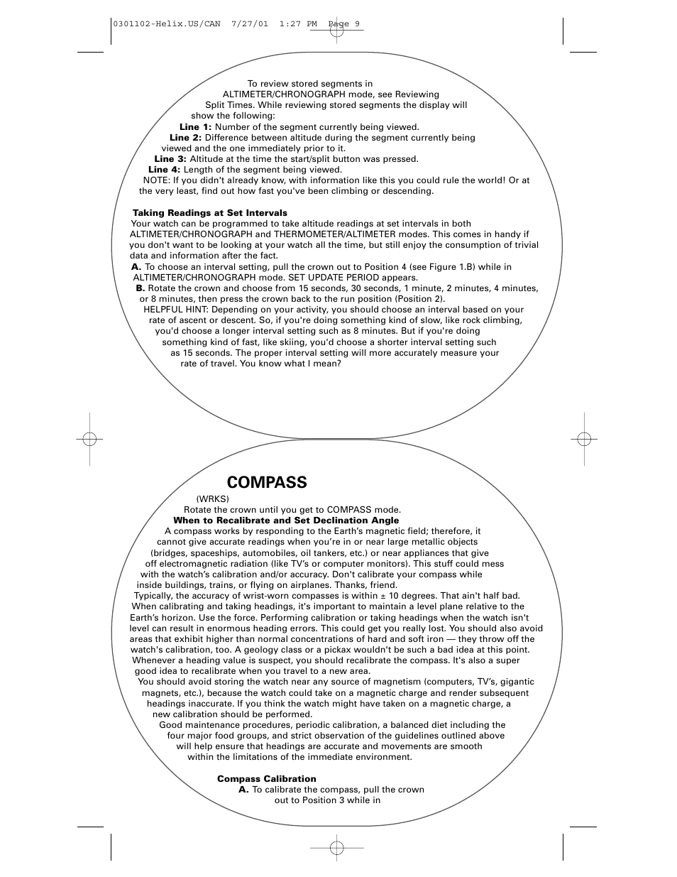 Compass | Timex Helix User Manual | Page 9 / 46