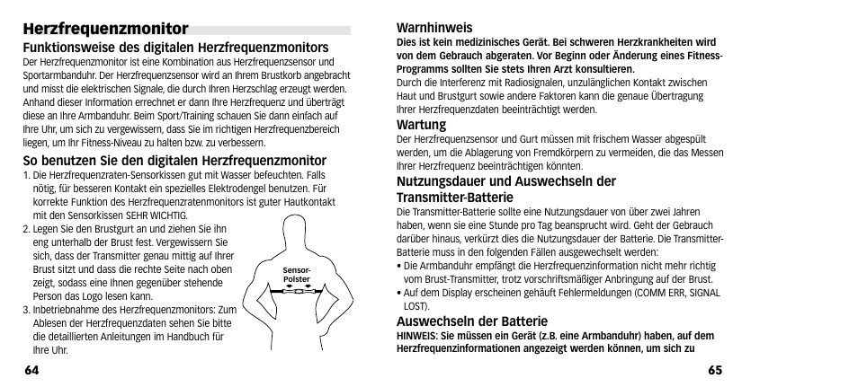 Herzfrequenzmonitor | Timex M640 User Manual | Page 34 / 223