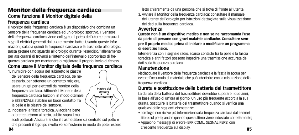 Monitor della frequenza cardiaca | Timex M640 User Manual | Page 44 / 223