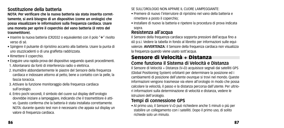 Sensore di velocità + distanza | Timex M640 User Manual | Page 45 / 223