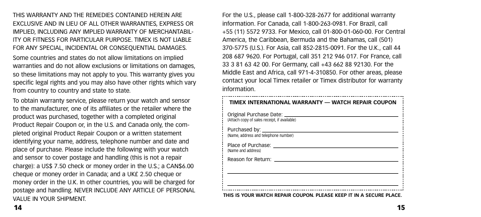 Timex M640 User Manual | Page 9 / 223