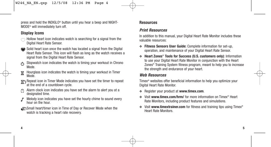 Timex 811-095000-02NA User Manual | Page 5 / 25