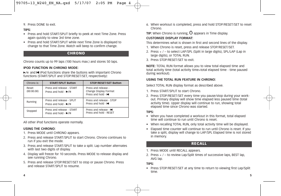 Timex M805 User Manual | Page 4 / 22