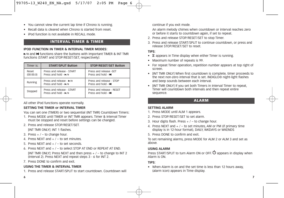 Timex M805 User Manual | Page 5 / 22