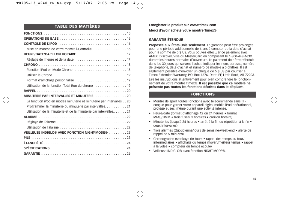 Timex M805 User Manual | Page 9 / 22
